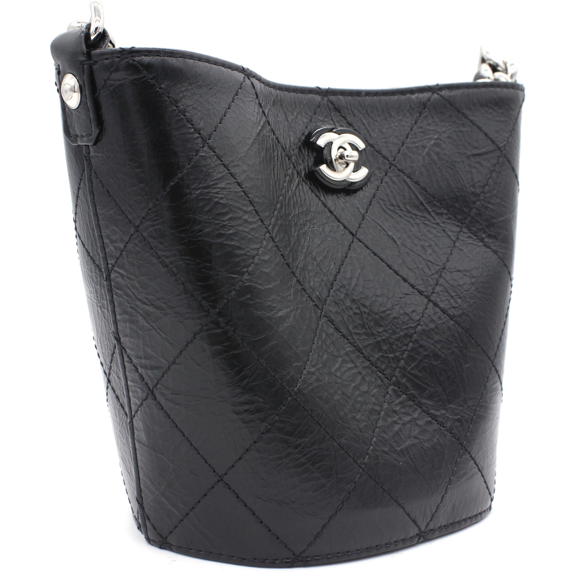 Leather Small Calfskin Bucket Bag