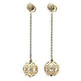 Secret Cannage Mise En Dior Dangle Earrings Gold