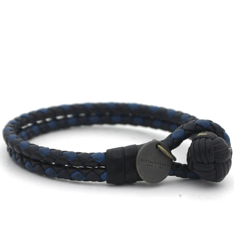 Nappa Intrecciato Bracelet M Blue Black