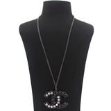 Crystal CC Necklace Black Silver