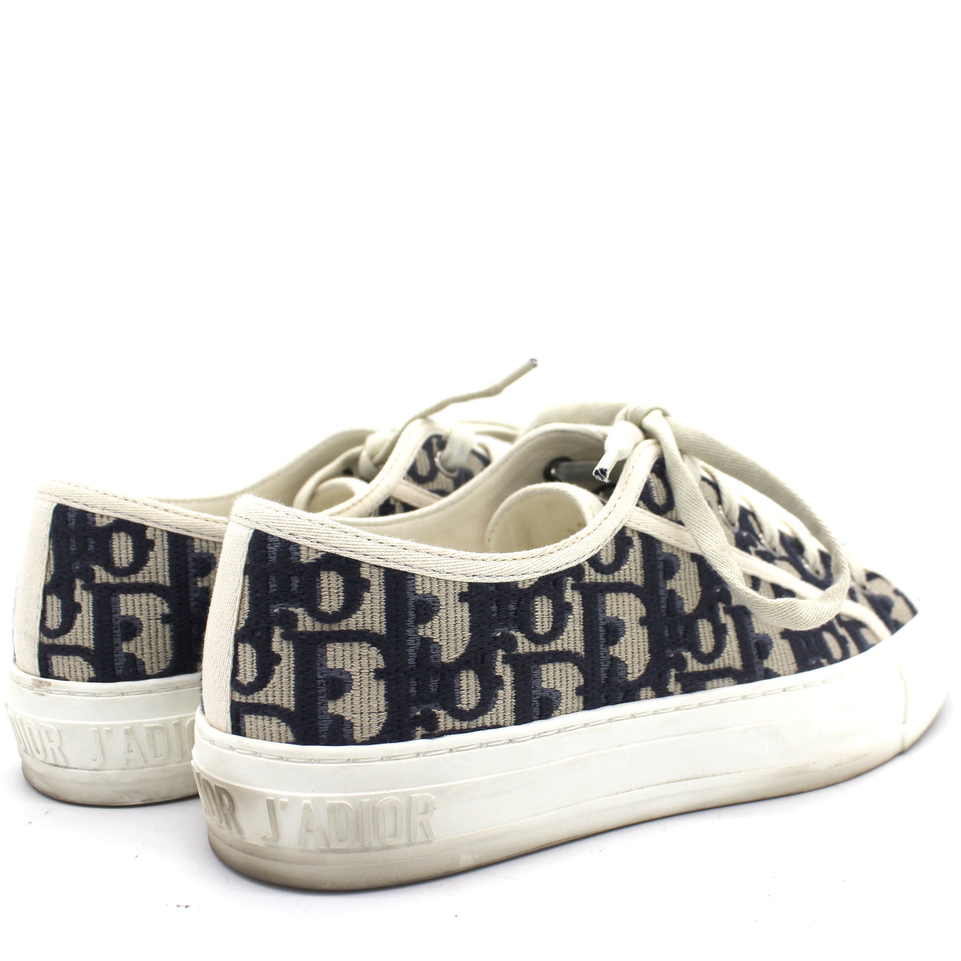 Oblique Embroidered Cotton Walk'N'Dior Sneaker 37.5