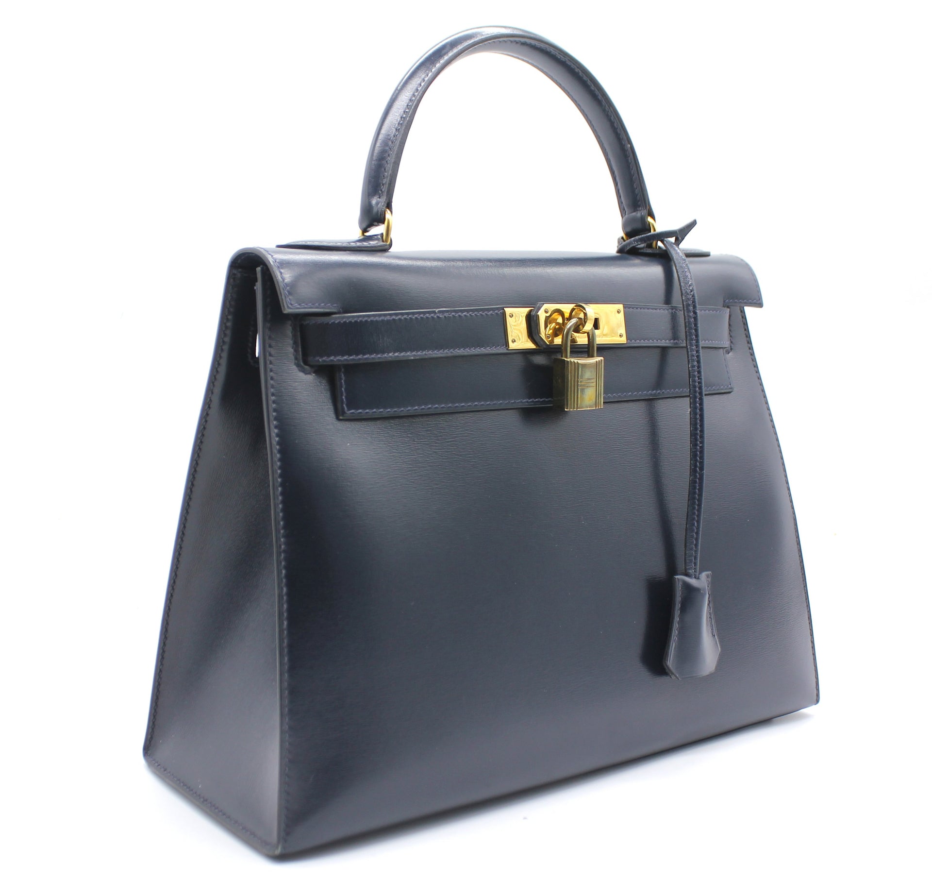 SOLD - Hermes Kelly Midnight Blue / Navy Leather 32 - Gold Hardware