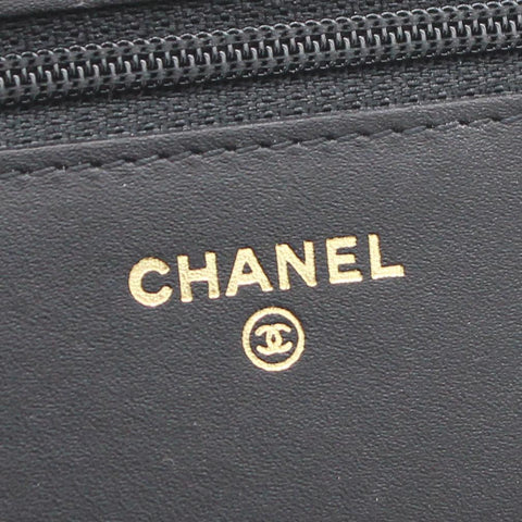 CHANEL Aged Calfskin Quilted Reissue Wallet On Chain WOC Black 644485