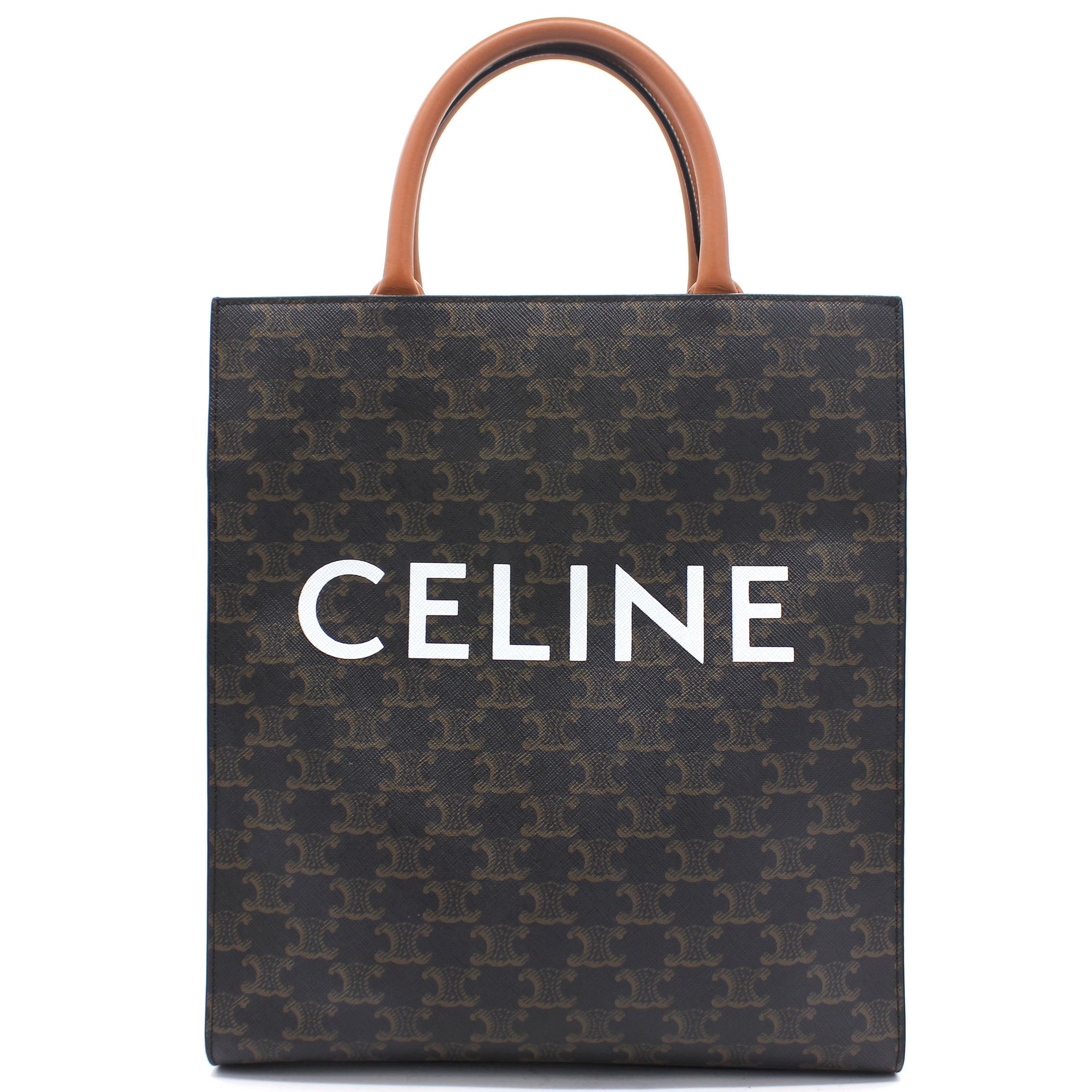 Celine Vertical Mini Tote Triomphe Canvas Tan in Coated Canvas with  Gold-tone - US
