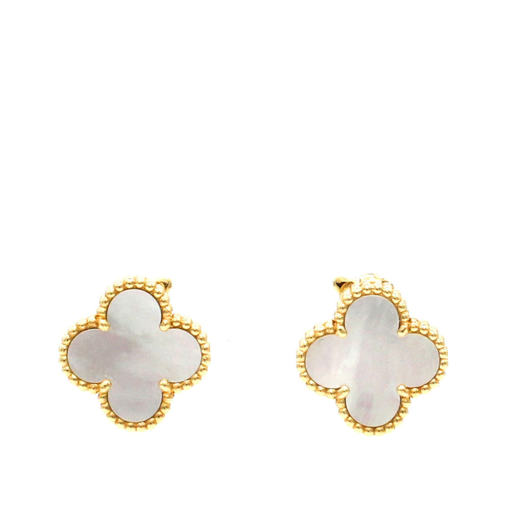 Vintage Alhambra earrings Medium White