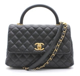 Chanel Caviar Quilted Coco Handle Flap Black