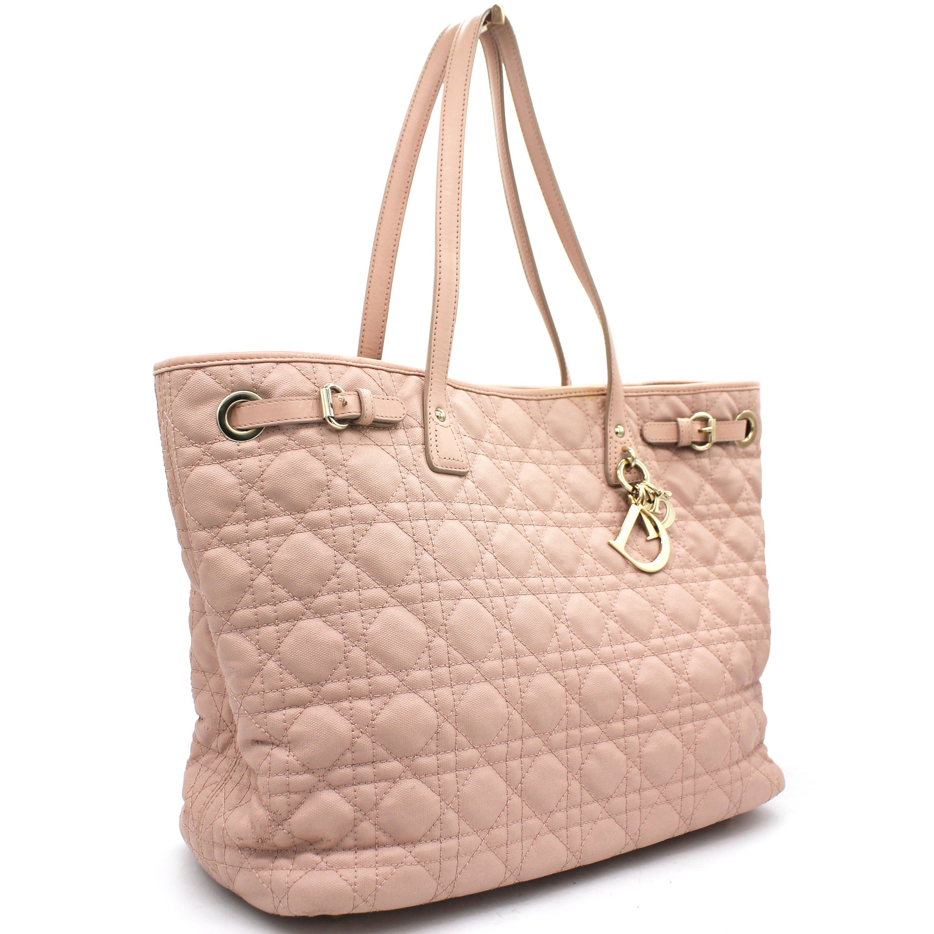 Christian Dior Pink Cannage Coated Canvas and Leather Small Panarea Tote –  STYLISHTOP