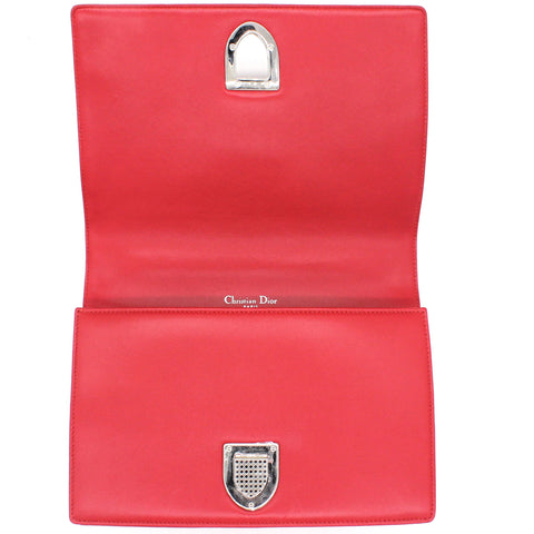 Lambskin Medium Diorama Flap Bag Red Owl-Embellished