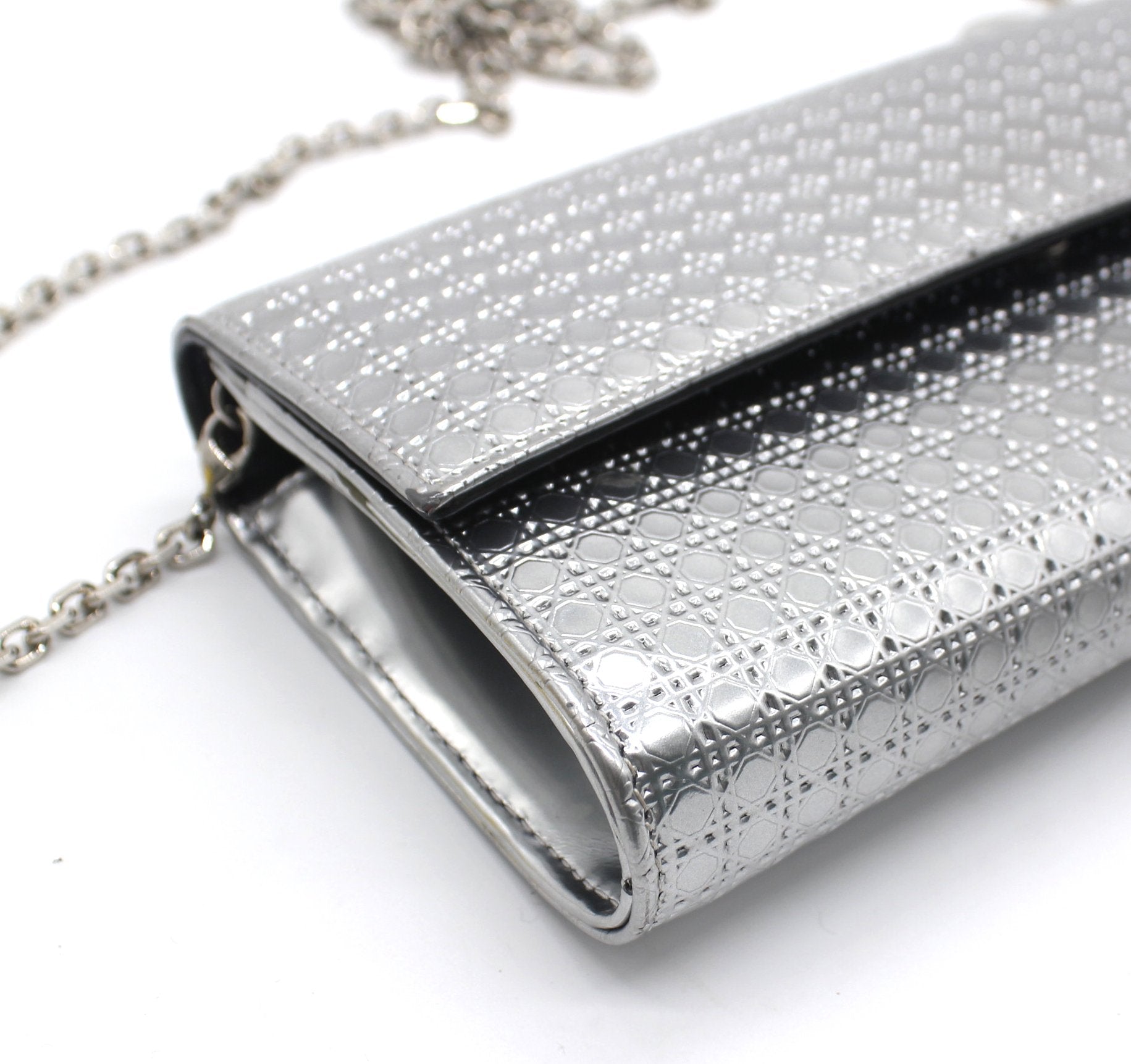 Croisiere Chain Wallet Micro Cannage Perforated Calfskin