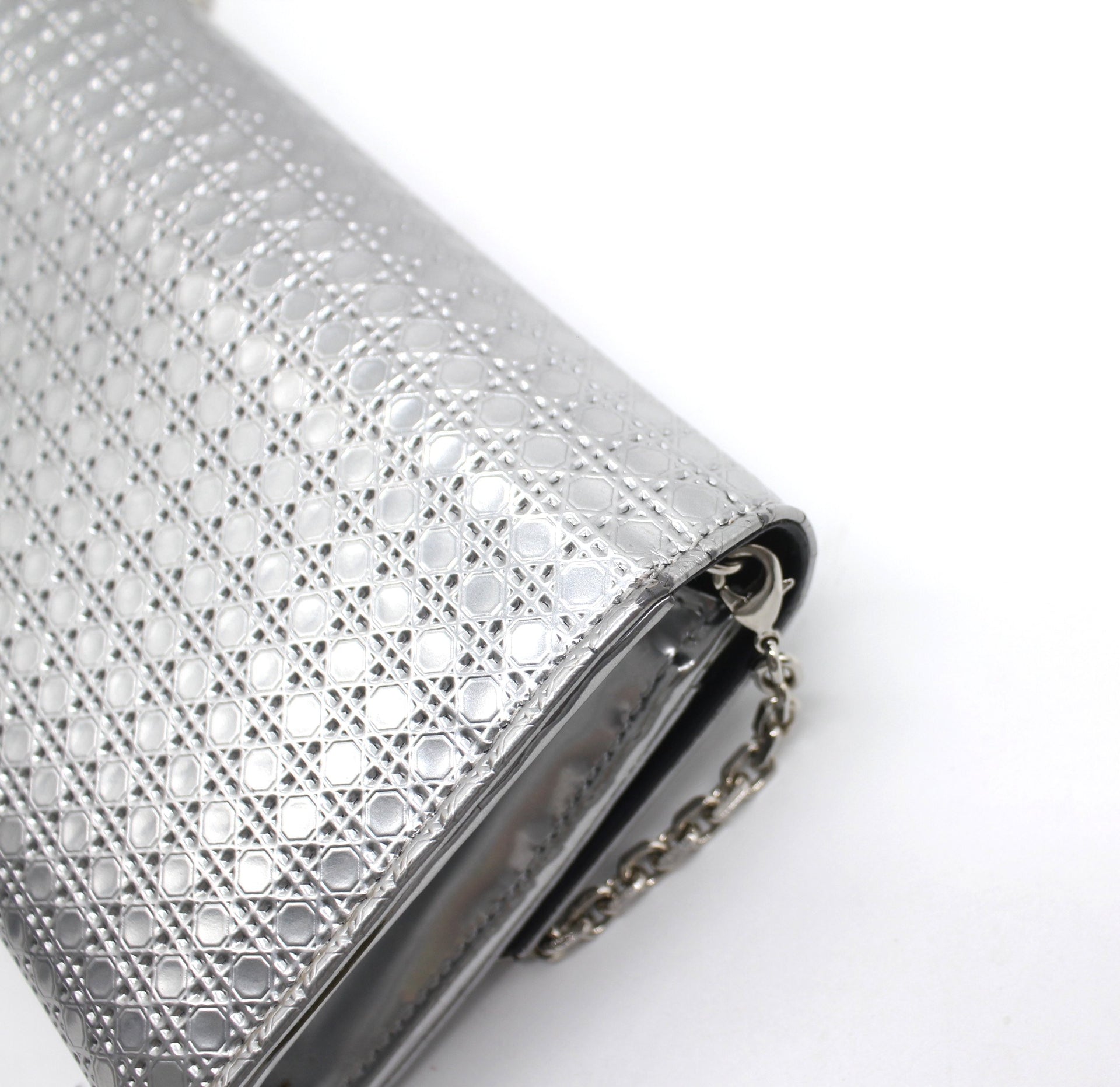 Croisiere Chain Wallet Micro Cannage Perforated Calfskin
