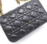 Christian Dior Dioraddcit Small Flap Bag in Black Lambskin