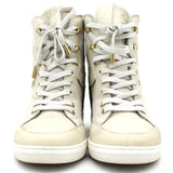 White Monogram Canvas High Top Sneakers 35.5