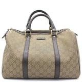 Gucci Beige/Brown GG Supreme Canvas and Patent Leather Medium Joy Boston Bag  at 1stDibs