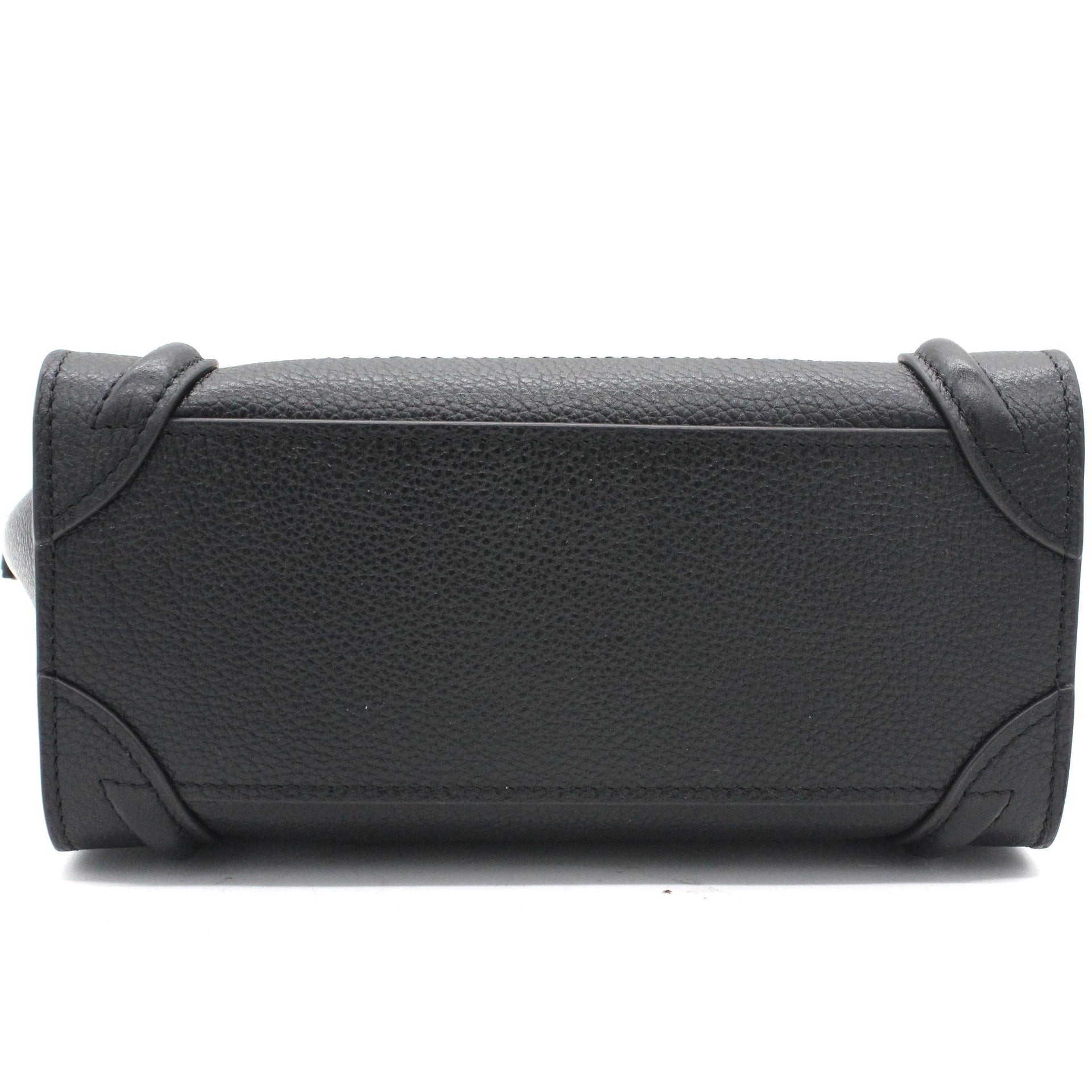Black Leather Nano Luggage Tote