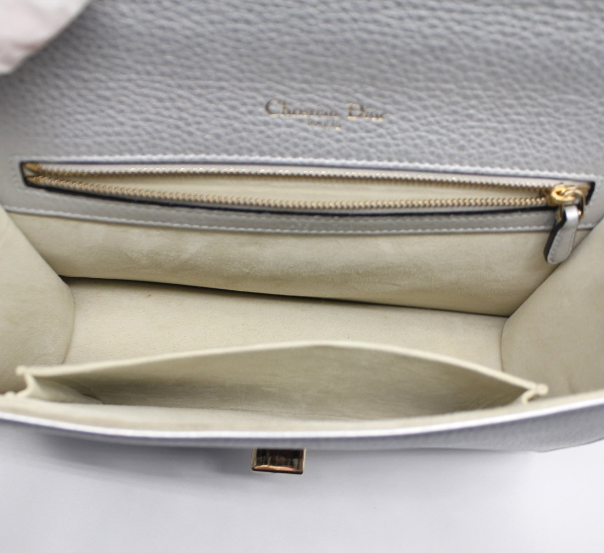 Lambskin Medium Diorama Flap Bag Silver