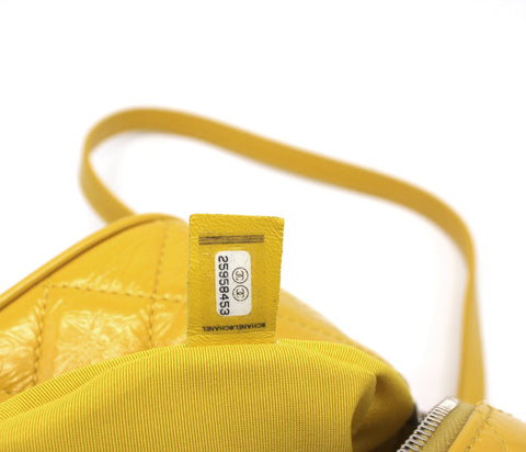 Classic Flap Crumpled Vanity and Resin Yellow Leather Pvc Backpack