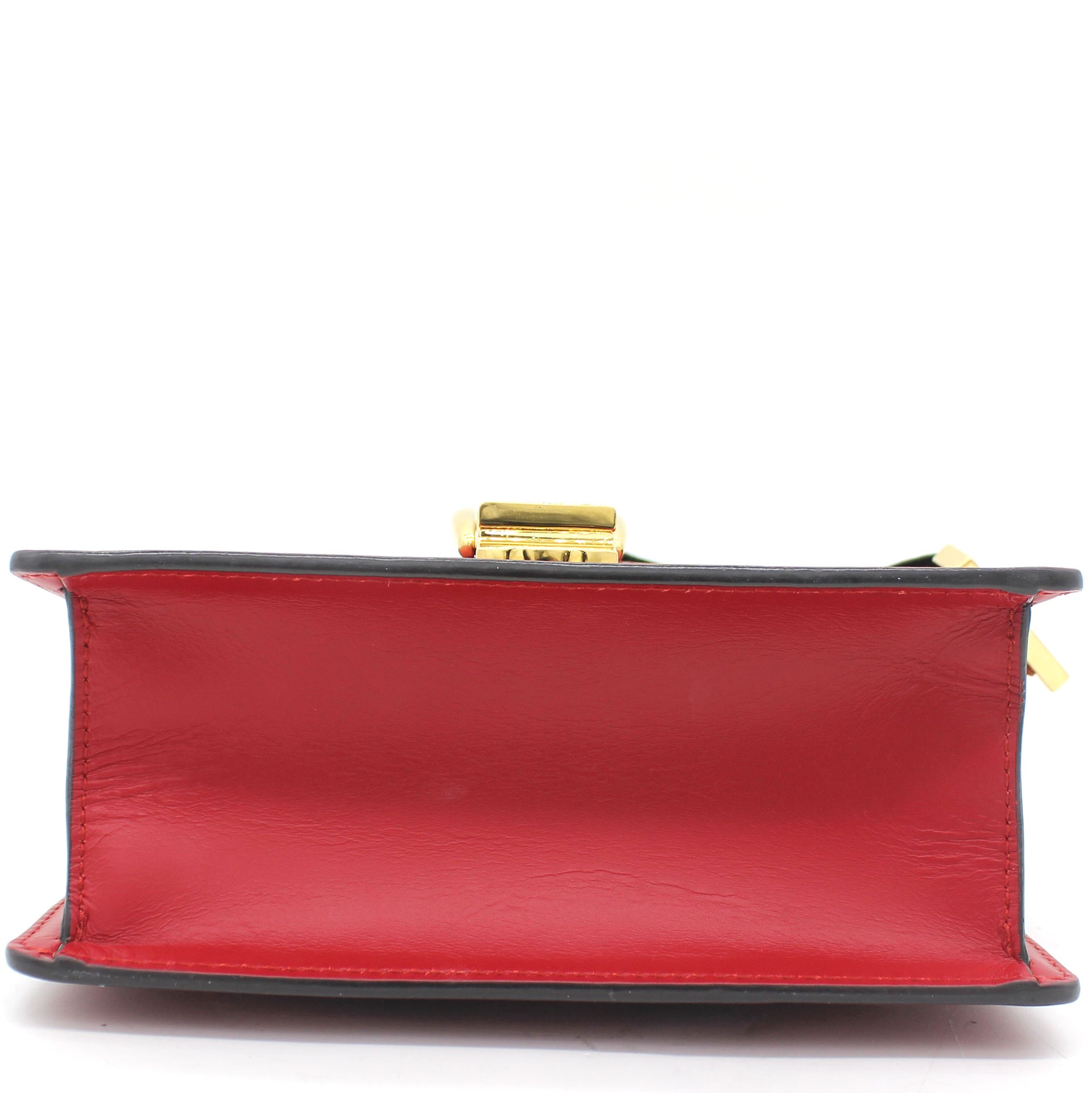 Red Leather Mini Web Chain Sylvie Shoulder Bag