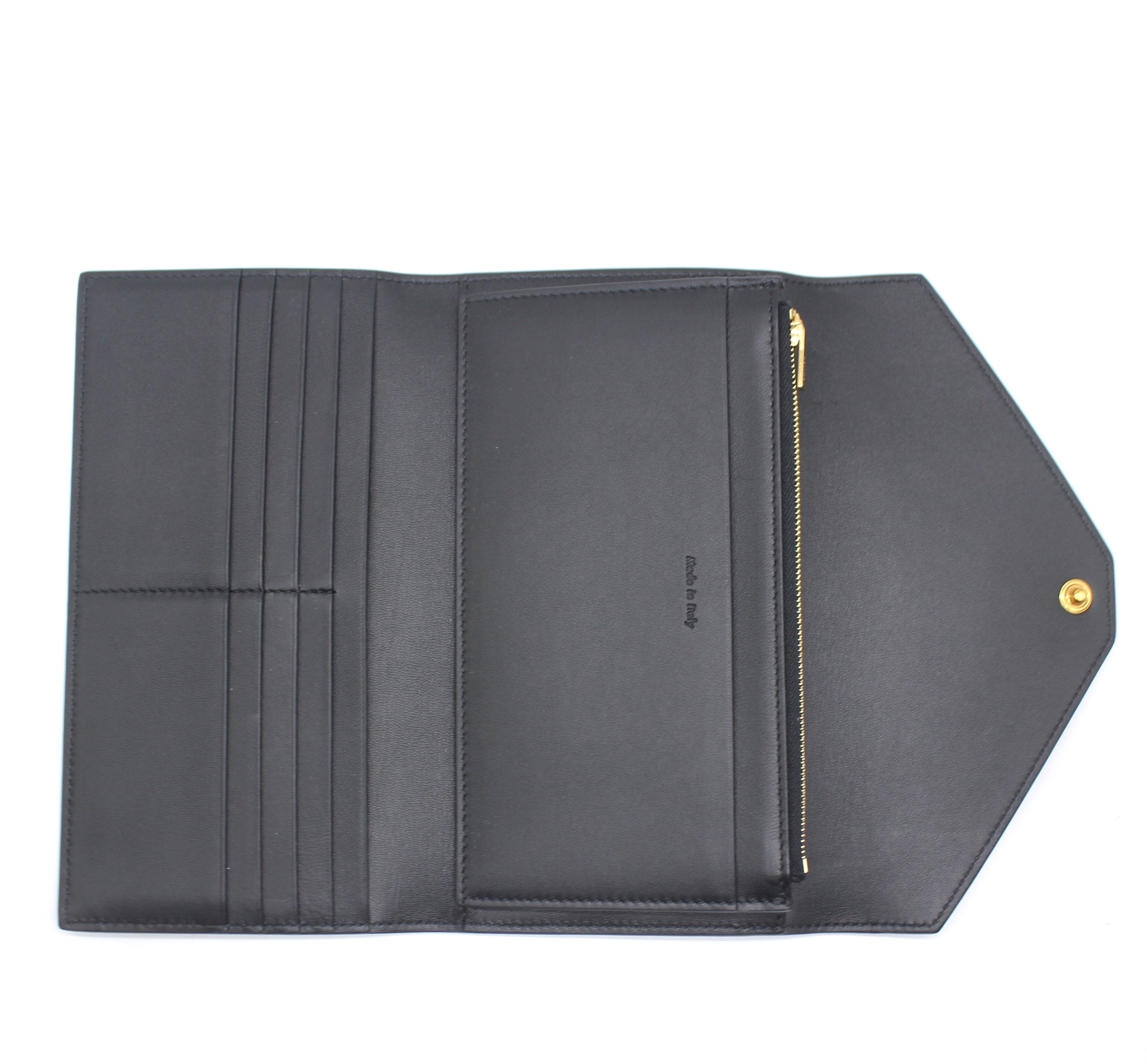 CELINE Grained Calfskin Small Multifunction Folded Wallet Black