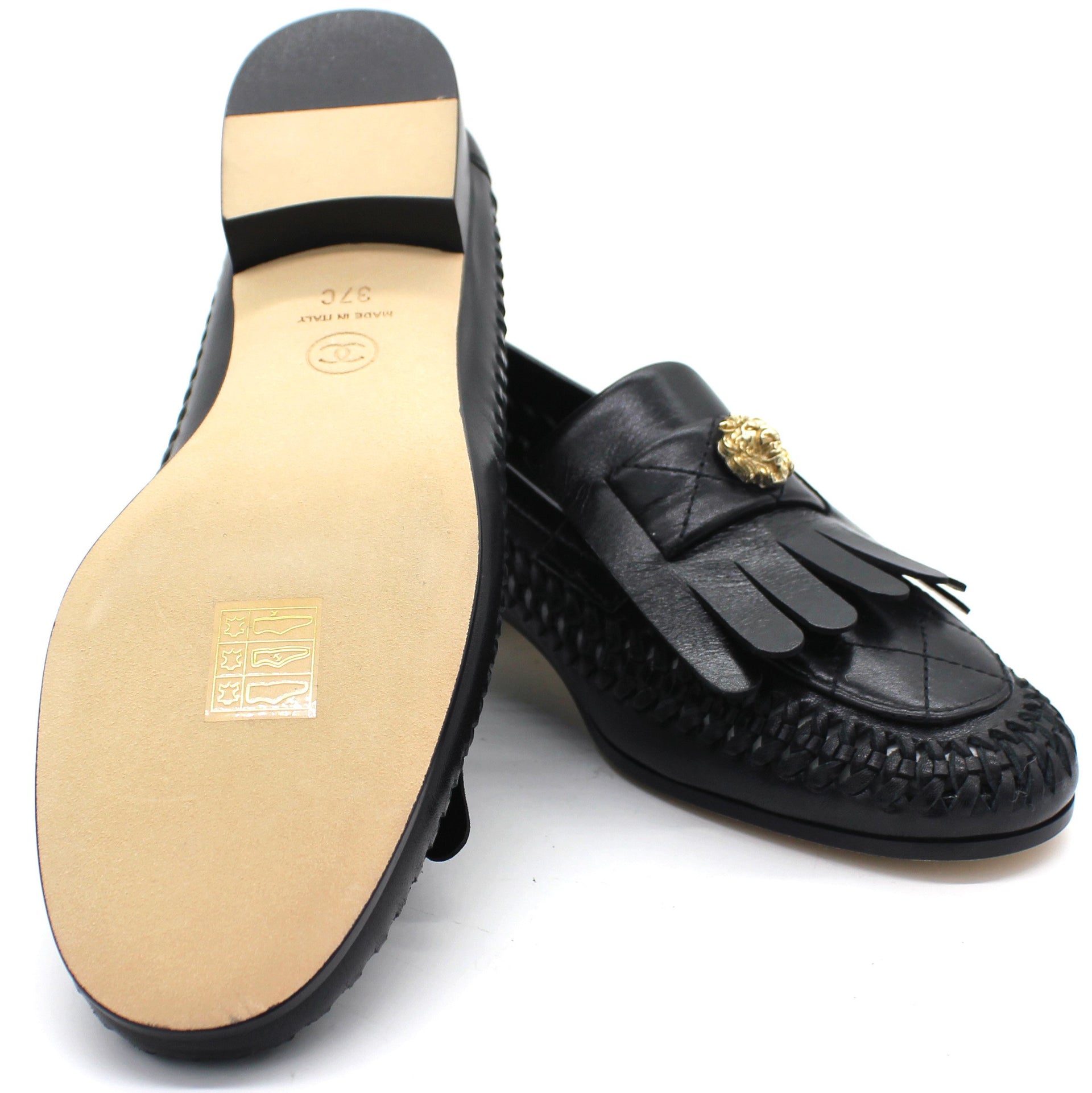 Afgang til excentrisk fortjener Chanel Black Leather Loafers Cut Out – STYLISHTOP