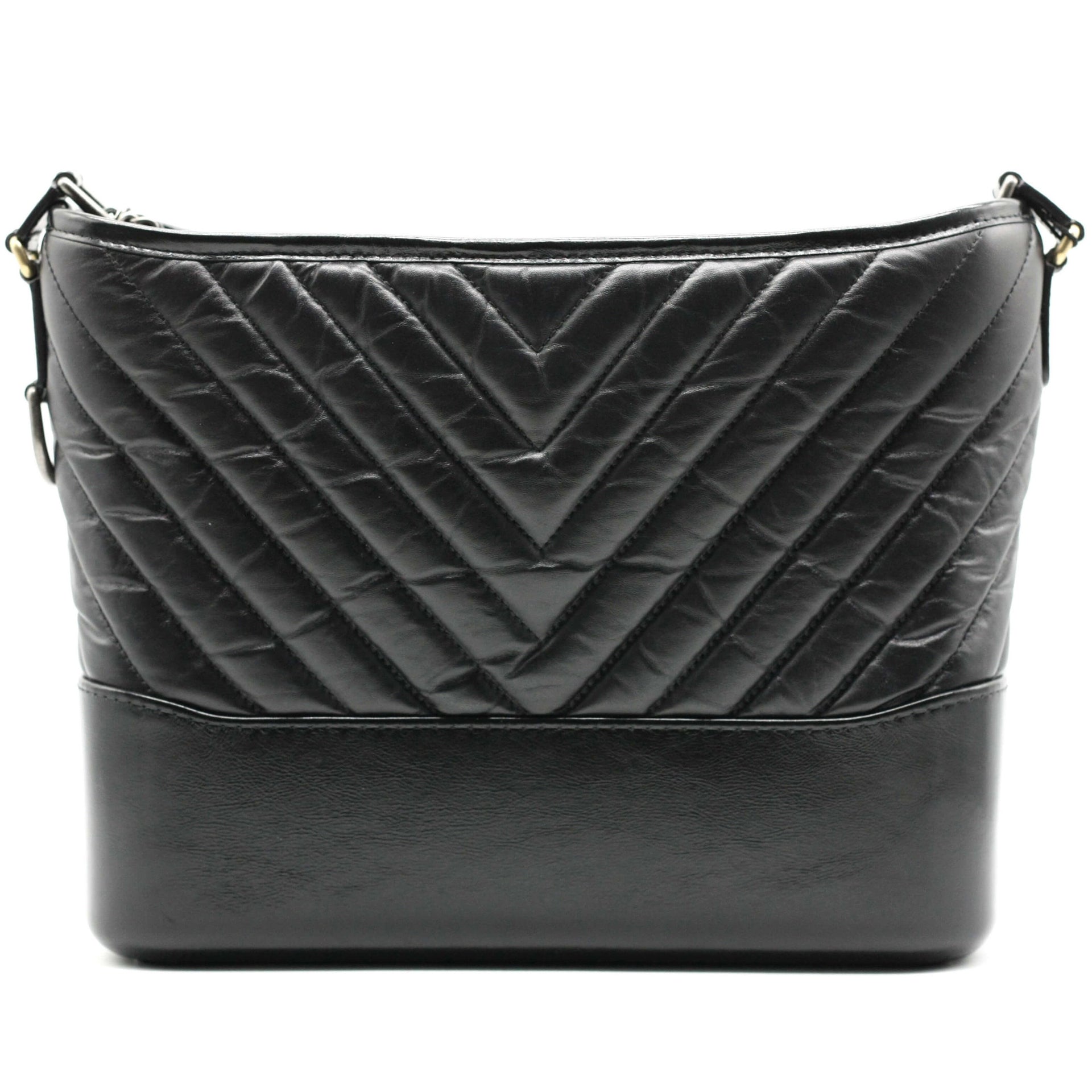 Chanel Gabrielle Hobo Quilted Aged Calfskin Large Black 223943183