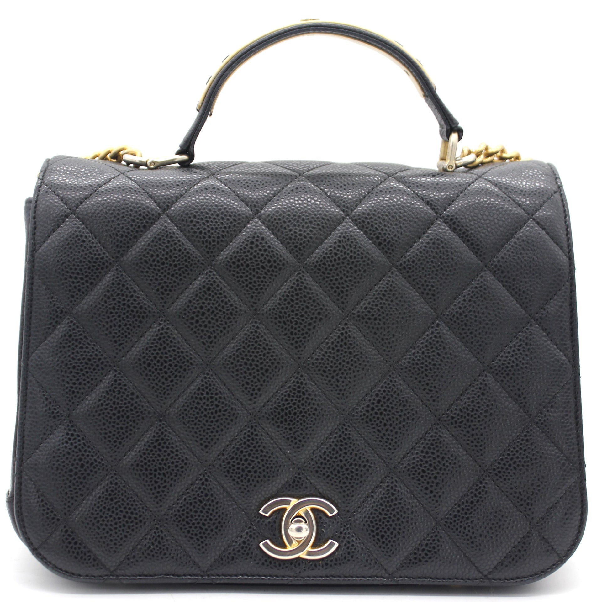 Chanel Caviar Black Flap Top Handle Bag – STYLISHTOP