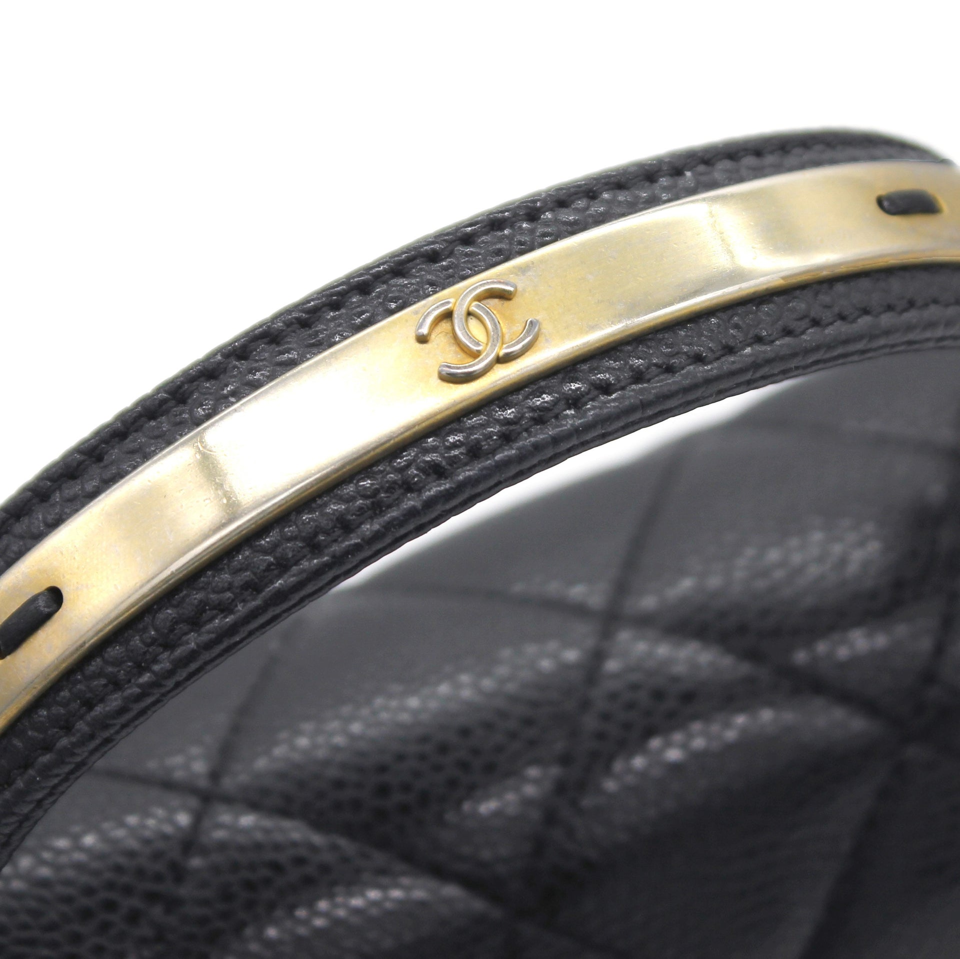 Caviar Black Flap Top Handle Bag
