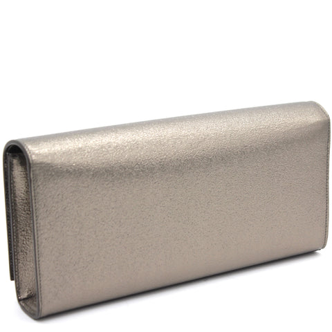 Cassandre Metallic Logo Clutch Bag