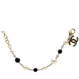Pearl Beaded CC Bracelet Black