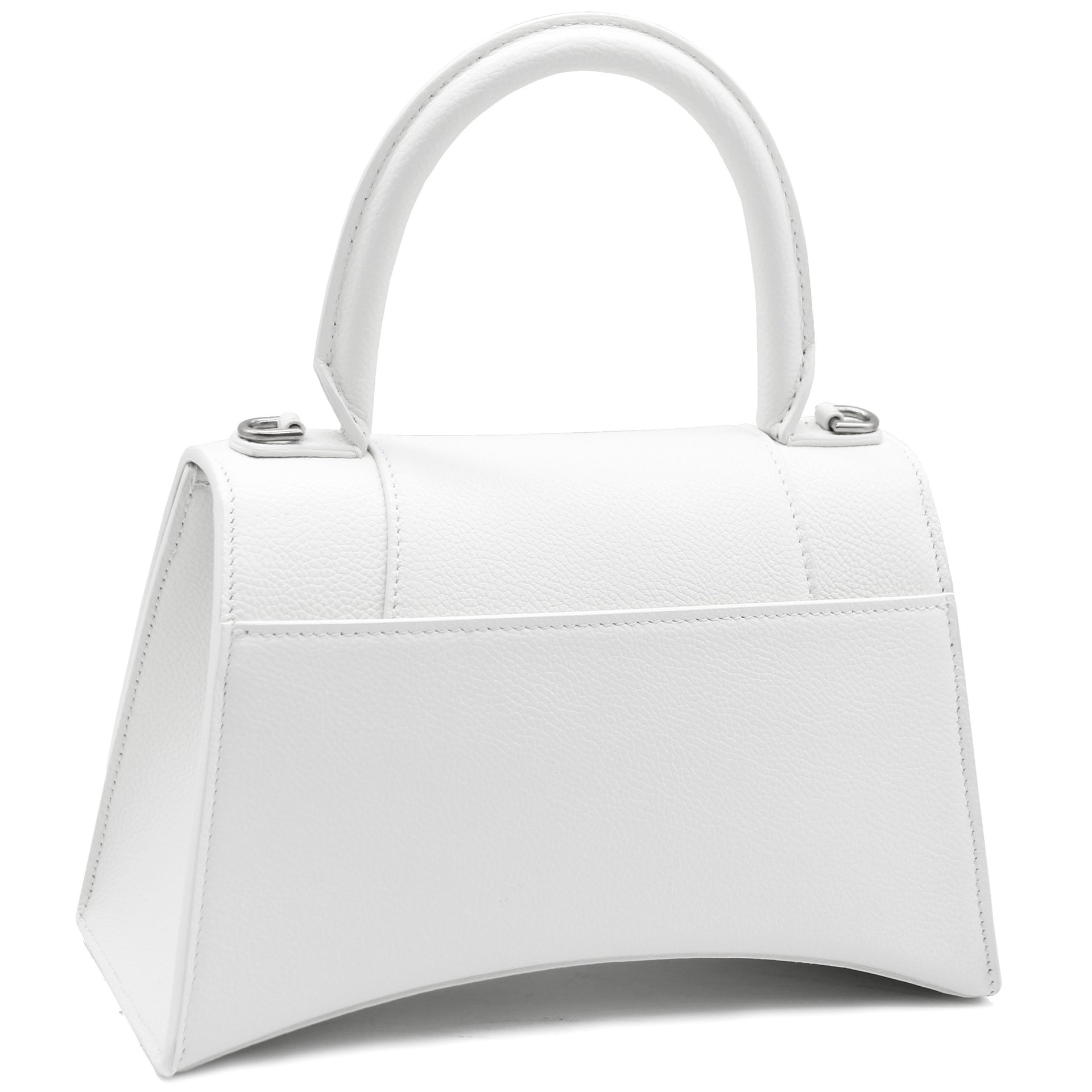 Hourglass Small Top Handle Bag White