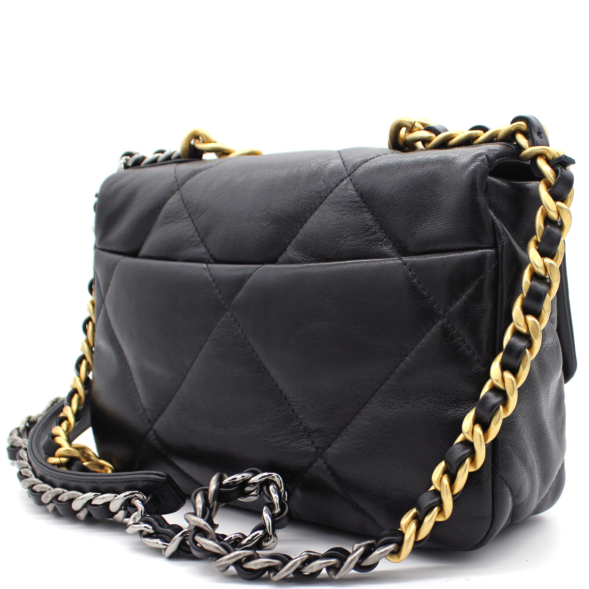 Chanel Black Quilted Lambskin Leather CC Turn Lock Chain Tote Bag