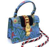 Gucci Sylvie New Flora leather shoulder bag