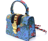 Gucci Sylvie New Flora leather shoulder bag