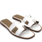 Box Calfskin Oran Sandals 37 White
