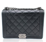 Chanel Large Le Boy Bag in Black Calfskin Leather