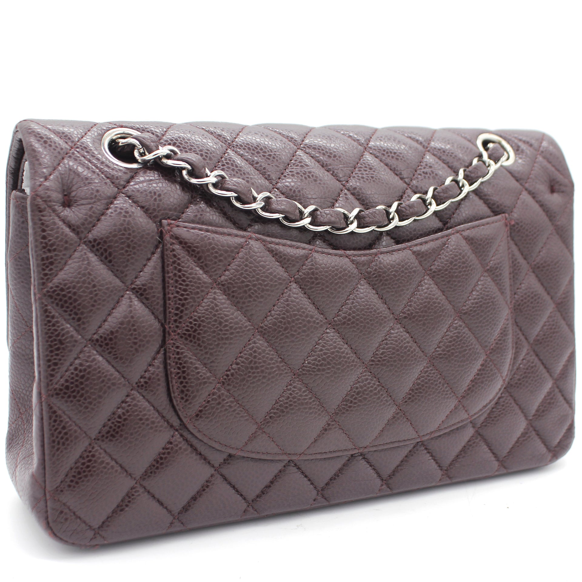Chanel Burgundy Quilted Caviar Leather Classic Double Flap Bag – STYLISHTOP