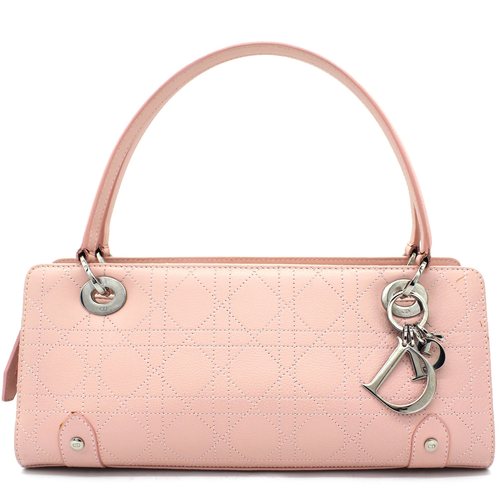 Dior Baby pink cannage lady dior east west leather handbag