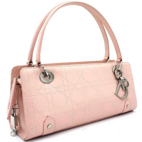 Calfskin Cannage East West Lady Dior Rose Clair