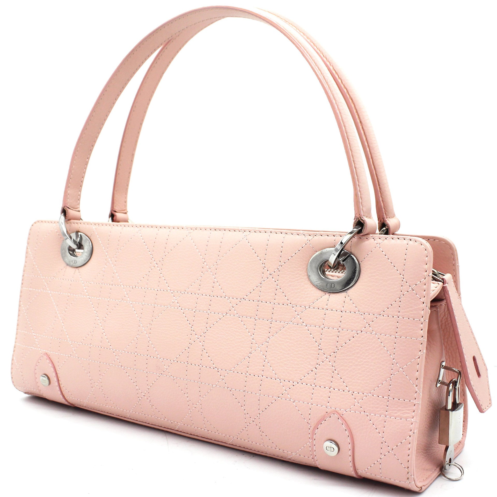 Calfskin Cannage East West Lady Dior Rose Clair