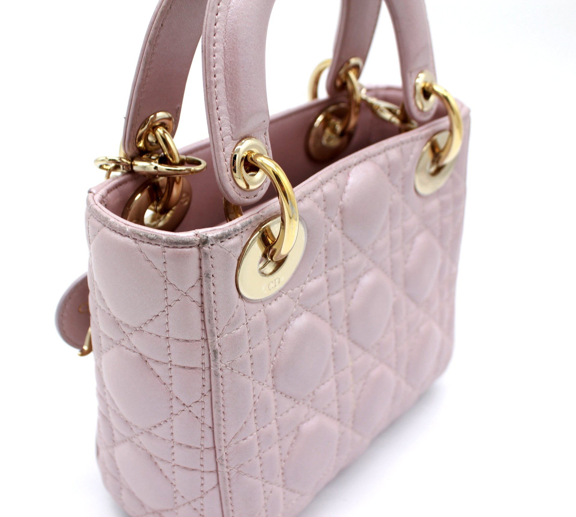 Mini Lady Dior Bag with Chain in Lotus Pearly Lambskin – STYLISHTOP