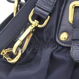 Navy Blue Tessuto Gaufre Nylon Tote Bag