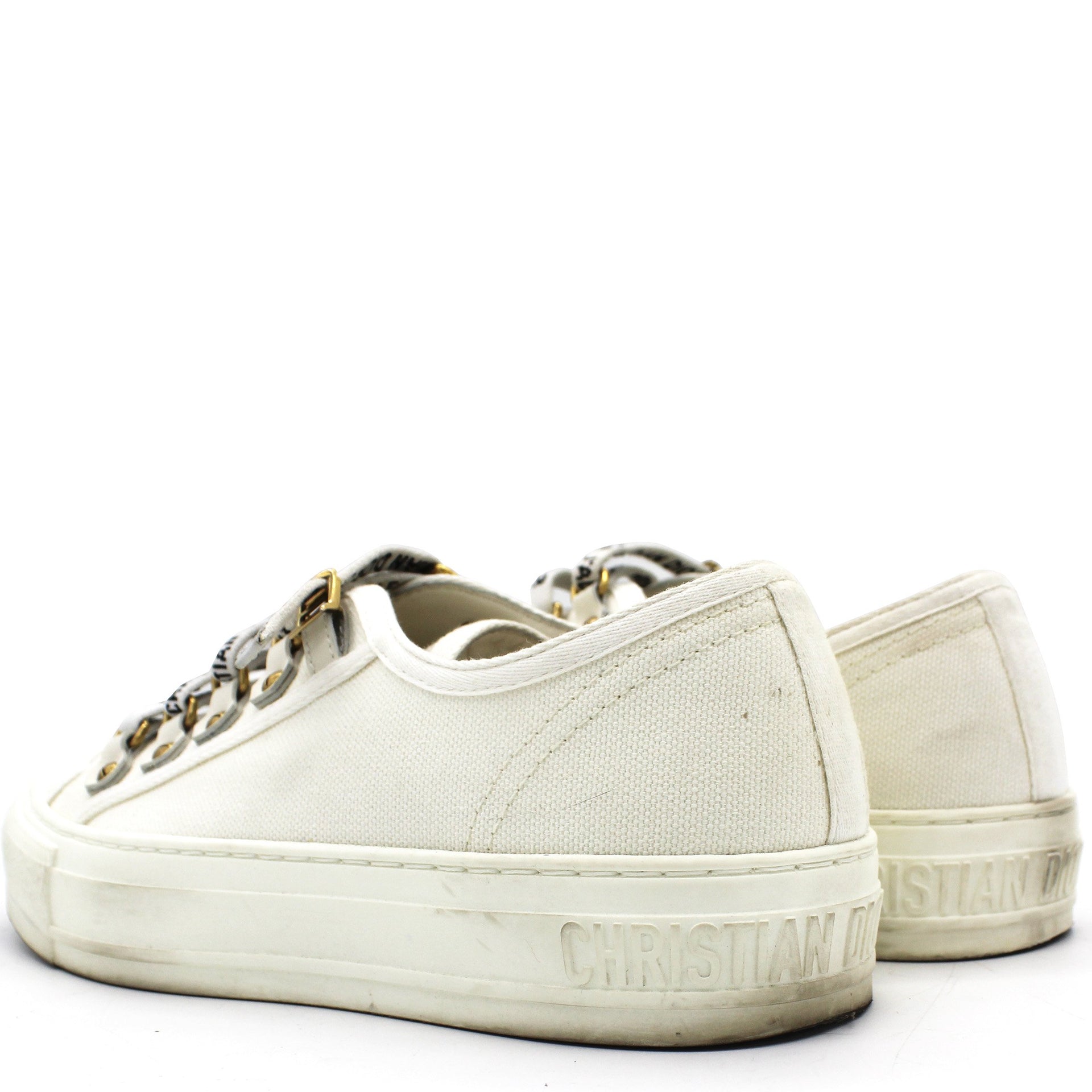 White Canvas Trim Walk'N'Dior Sneakers 36.5