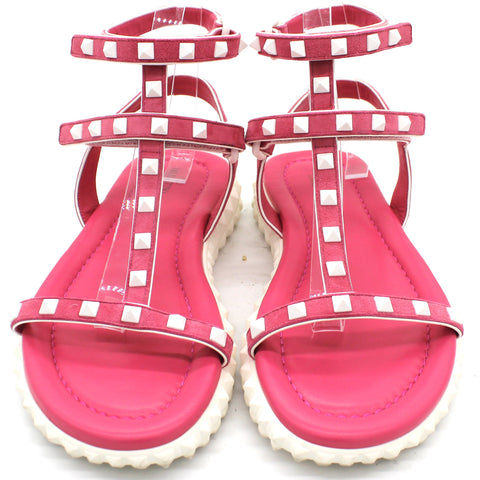 Rockstuds Velcro Hot Pink Sandals 37.5