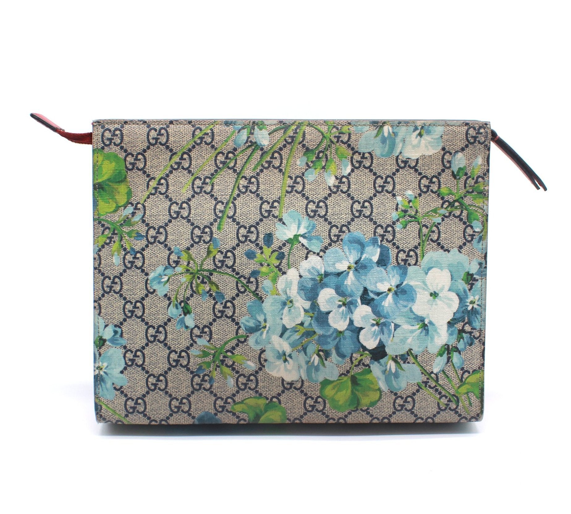 GUCCI GG Supreme Monogram Blooms Large Cosmetic Case Beige