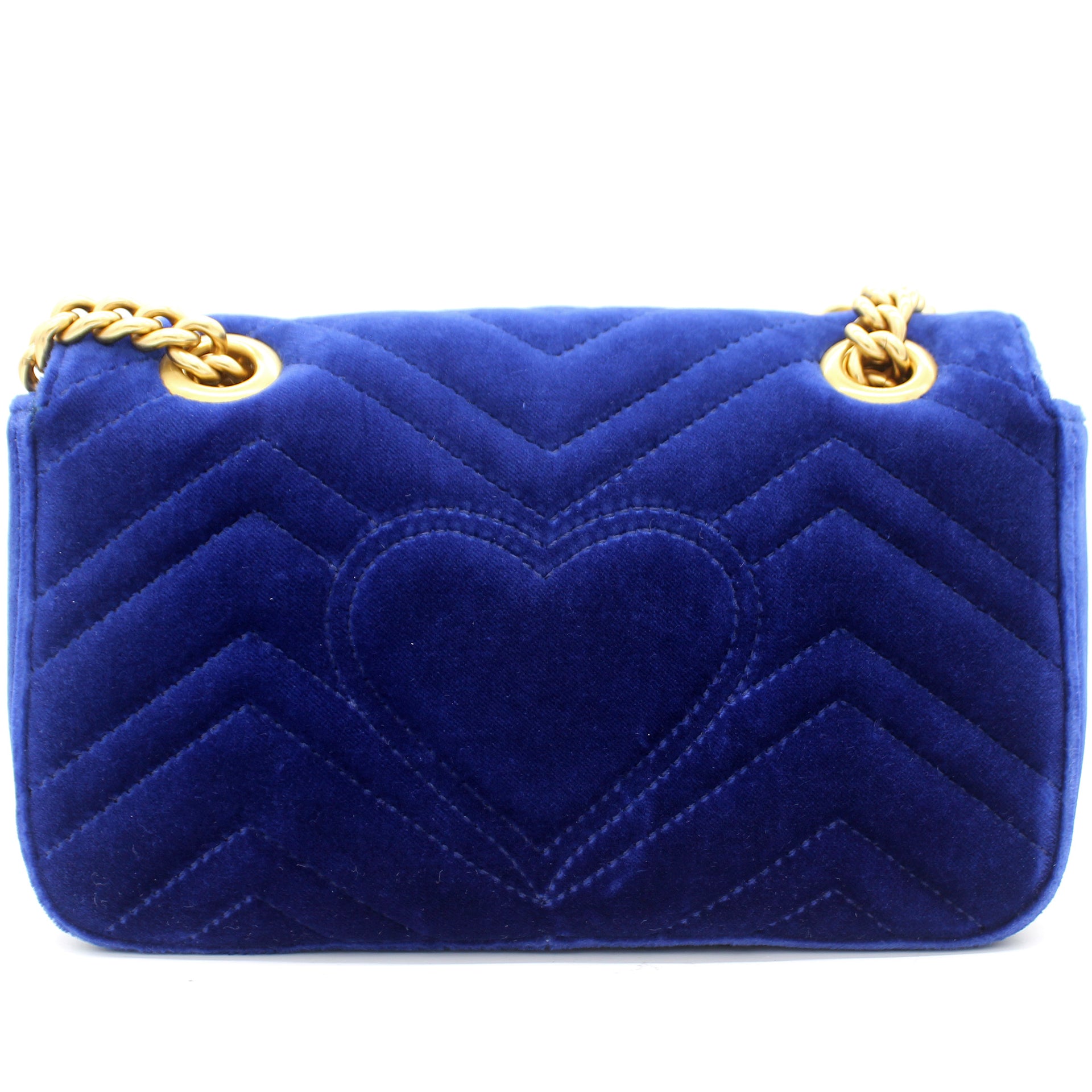 Marmont Matelassé Mini Velvet Blue Bag