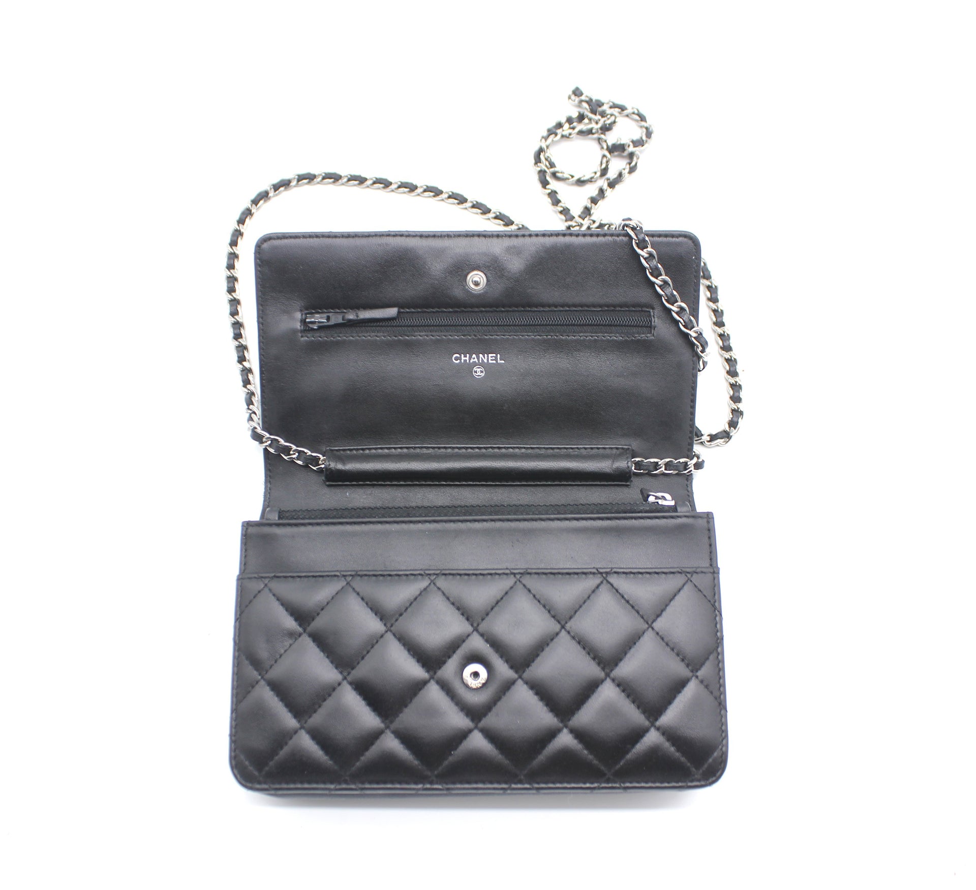 Chanel quilted wallet on chain woc