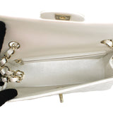 Mini Rectangular Flap Pearl White Calfskin