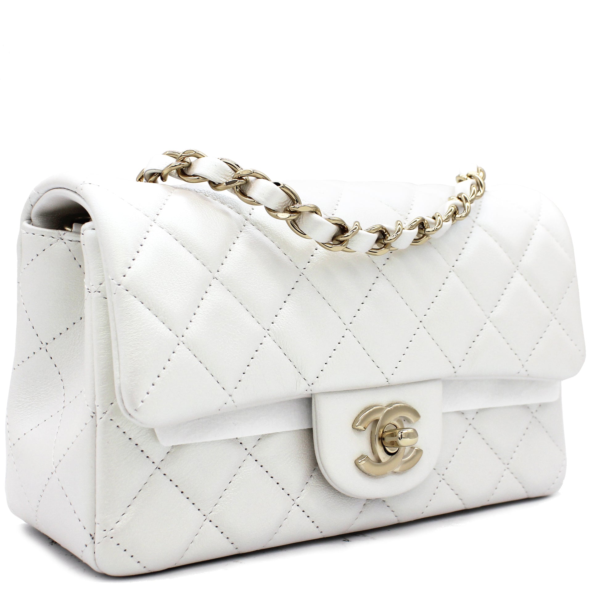 CHANEL Caviar Quilted Mini Coco Handle Flap Ivory