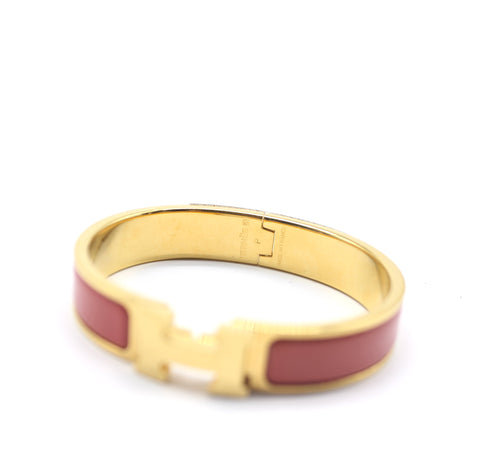 Hermes Pink Clic H Bracelet PM