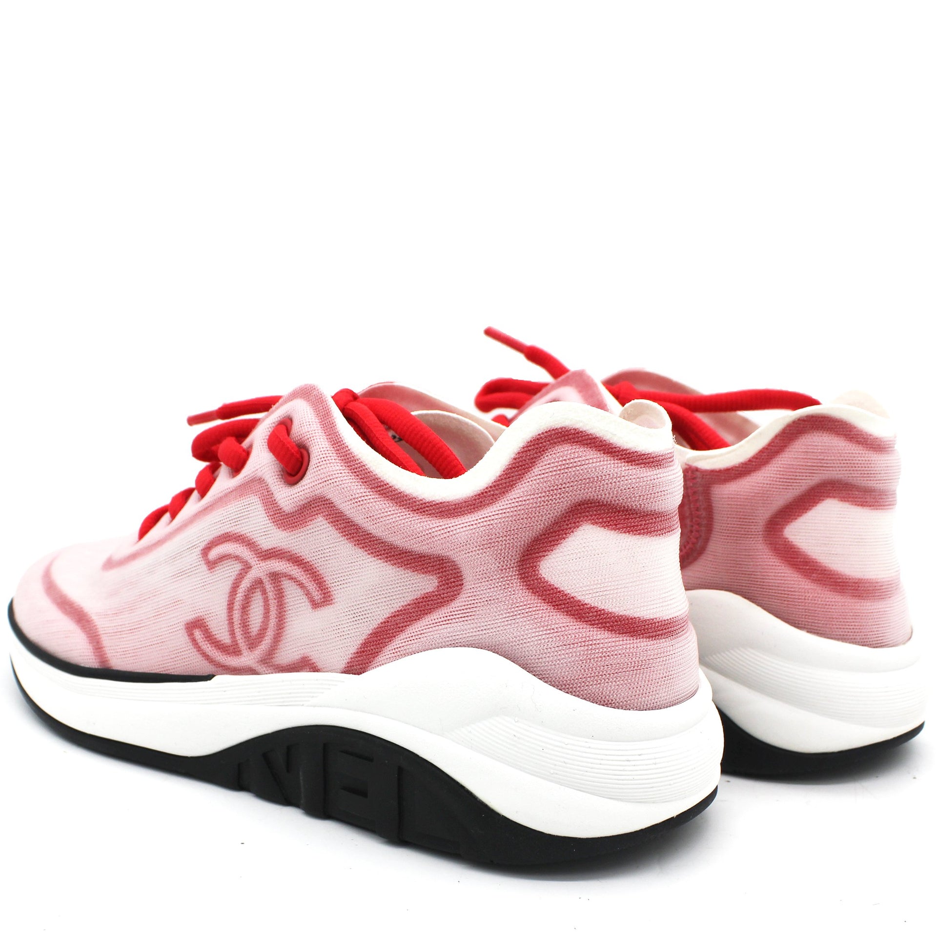 Chanel Multicolor Nylon And Leather CC Logo Lace Up Sneakers For Sale at  1stDibs