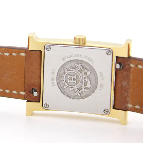 Epsom Leather Heure H PM Watch Gold